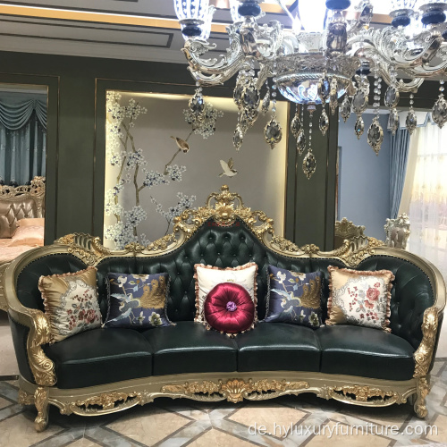 Ledersofa Chesterfield-Sofa aus Holz im europäischen Stil